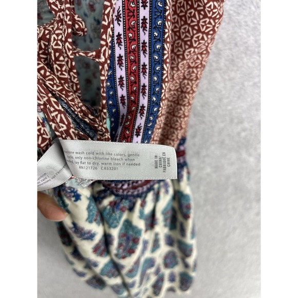 Lorimer NYC Women's Apron Dress Sleeveless Size Medium Pleated Patchwork Print - Picture 3 of 14